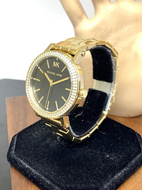 Michael Kors Women\'s Watch MK7547 Corey Quartz Black Dial Gold Tone Steel 38mm main image 12